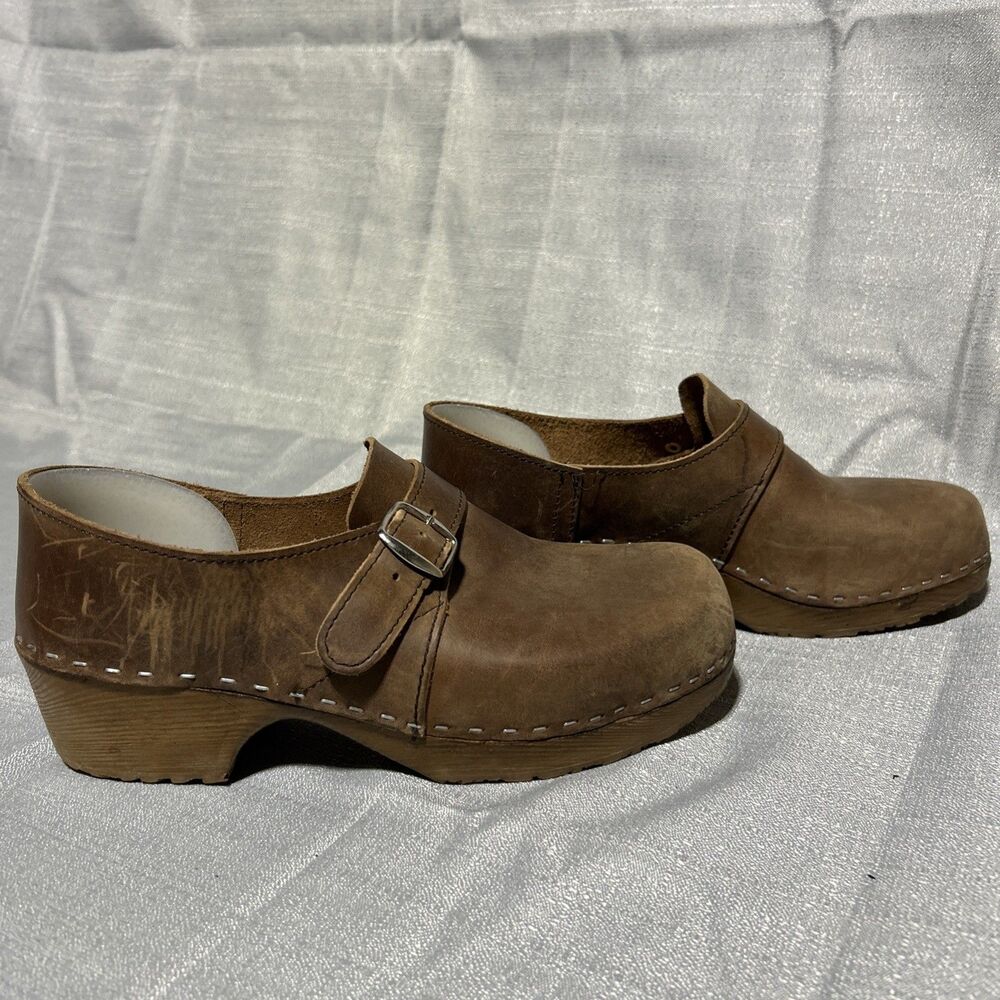 Sandgrens Senior Swedish Clogs Leather Size 41 Anatomisk‎ Vintage Style Women 10